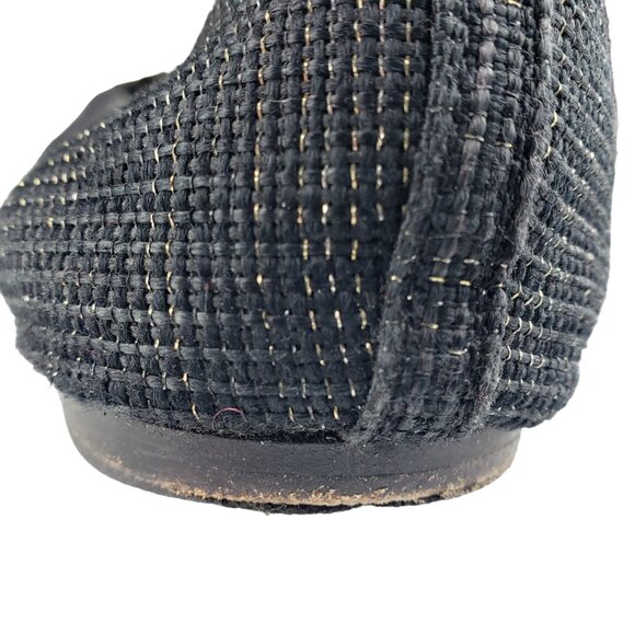 Tory Burch Caroline Arabia Black Elastic Flats 10M, Flaws - Picture 7 of 13